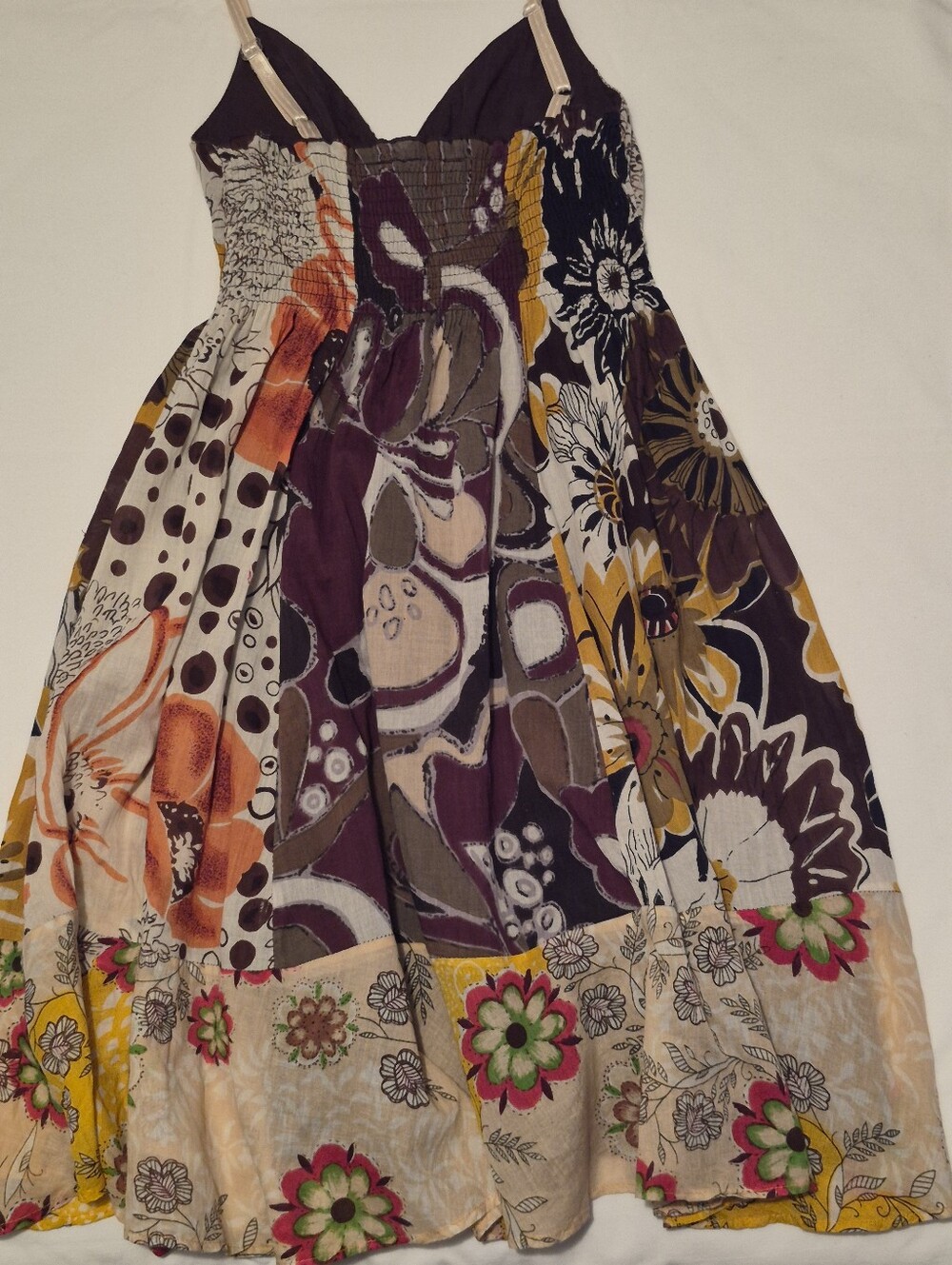 Urban Heritage Floral Patchwork Sundress - Yellow, Brown, Cream - Picture 2 of 5